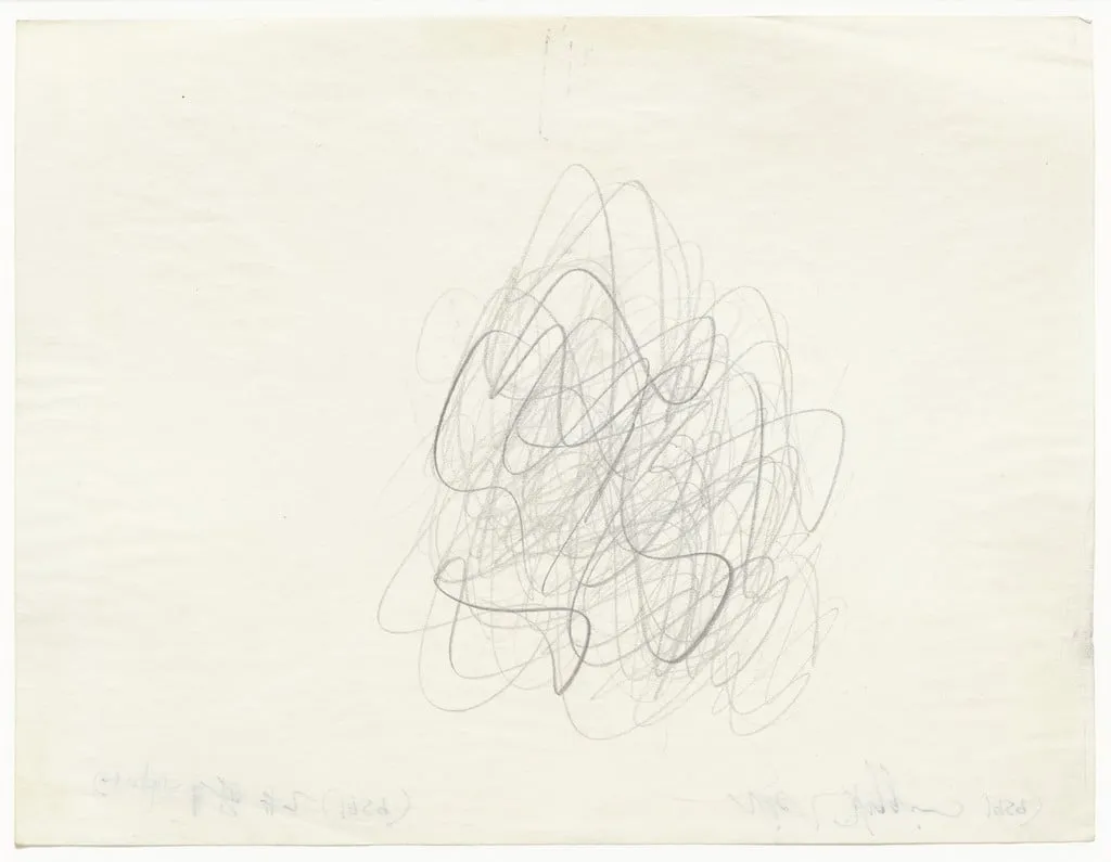 Untitled, by Dick Higgins, graphite, 1958