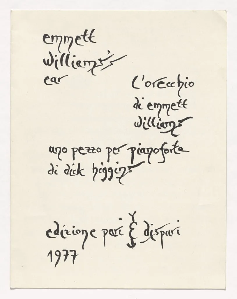 Untitled, by Dick Higgins, ink, 1977