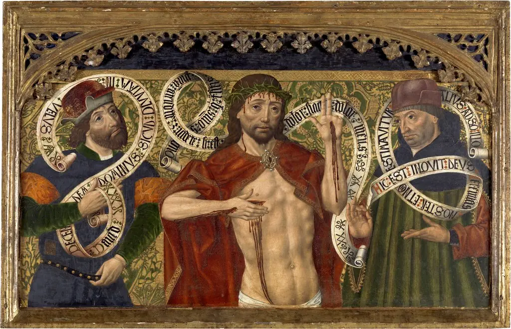 Christ of Mercy between the Prophets David and Jeremiah, by Diego de la Cruz