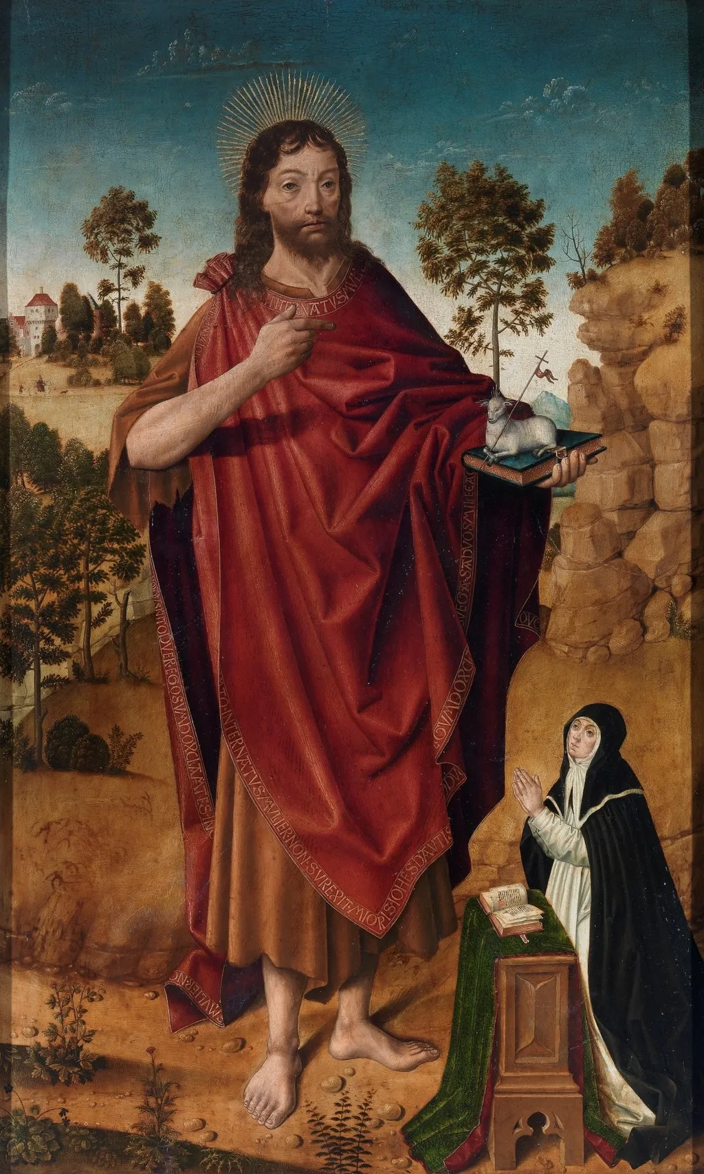 Saint John the Baptist and a Donor, by Diego de la Cruz, oil, 1490