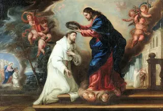 San Ramón Nonato coronado por Cristo
