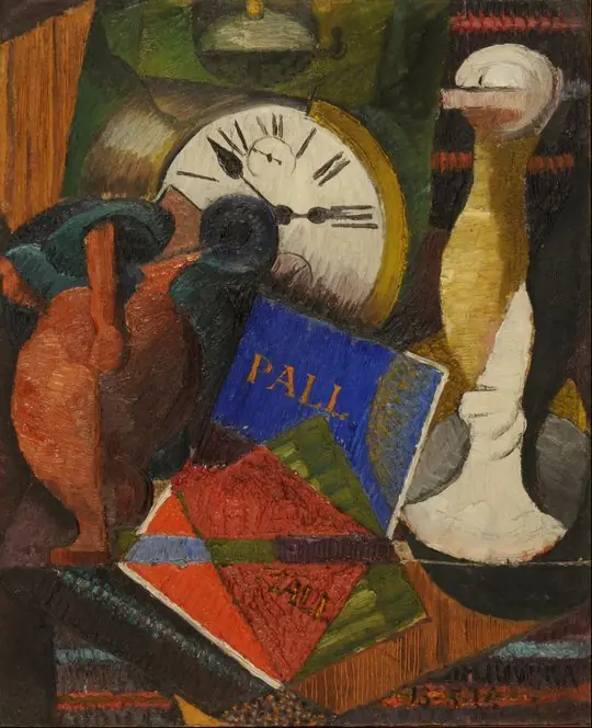 Composition with clock, by Diego Rivera