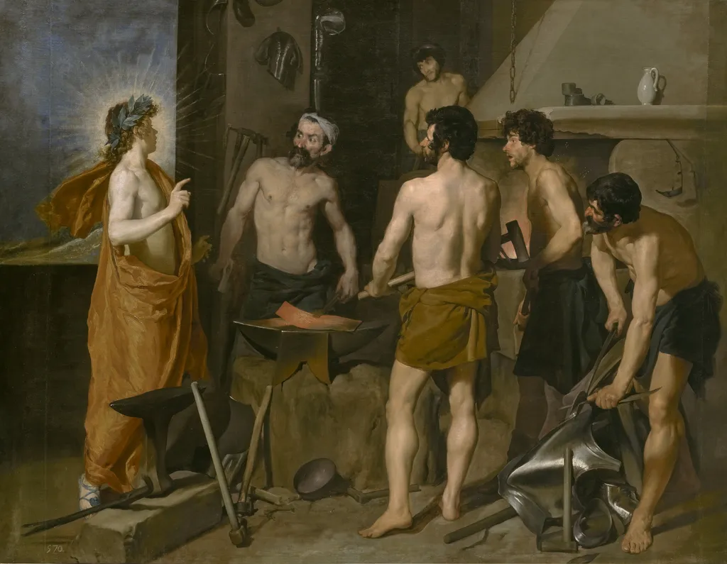 Apollo in the Forge of Vulcan, by Diego Velázquez, oil, 1630