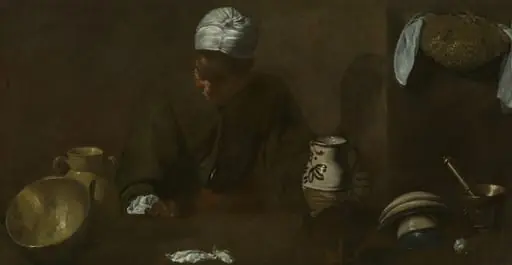 Kitchen Scene, by Diego Velázquez