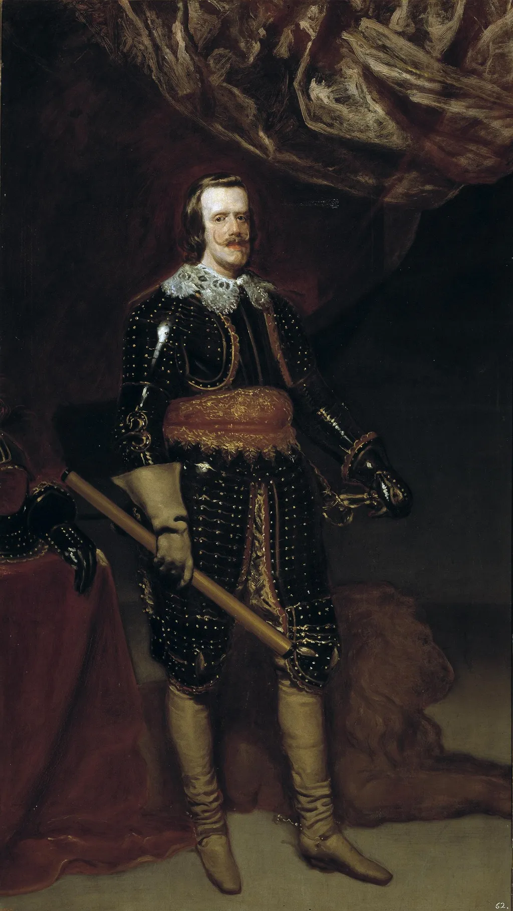 Philip IV in Armour, with a Lion at his Feet, by Diego Velázquez, oil, 1653