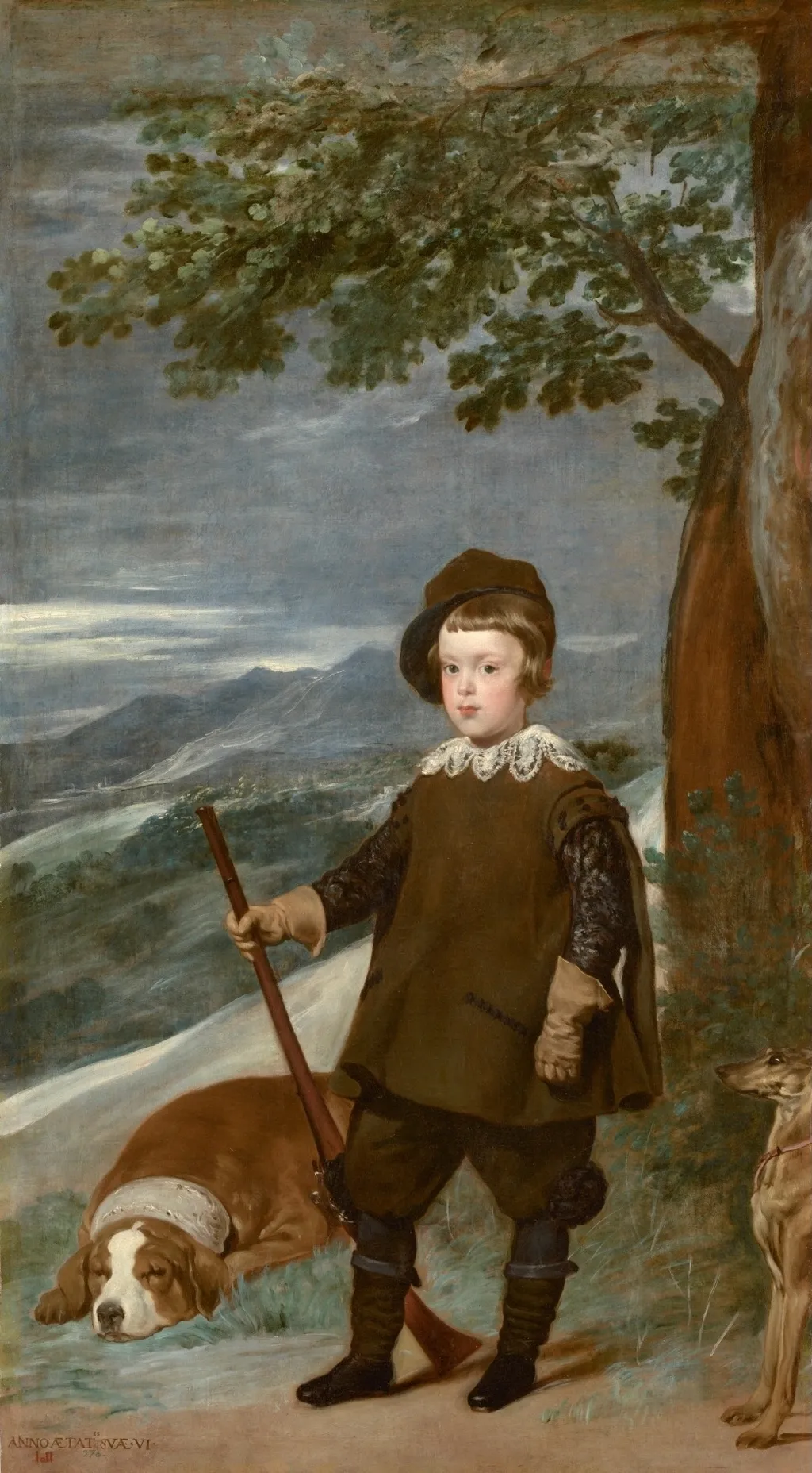 Prince Balthasar Charles as a Hunter, by Diego Velázquez, oil, 1636