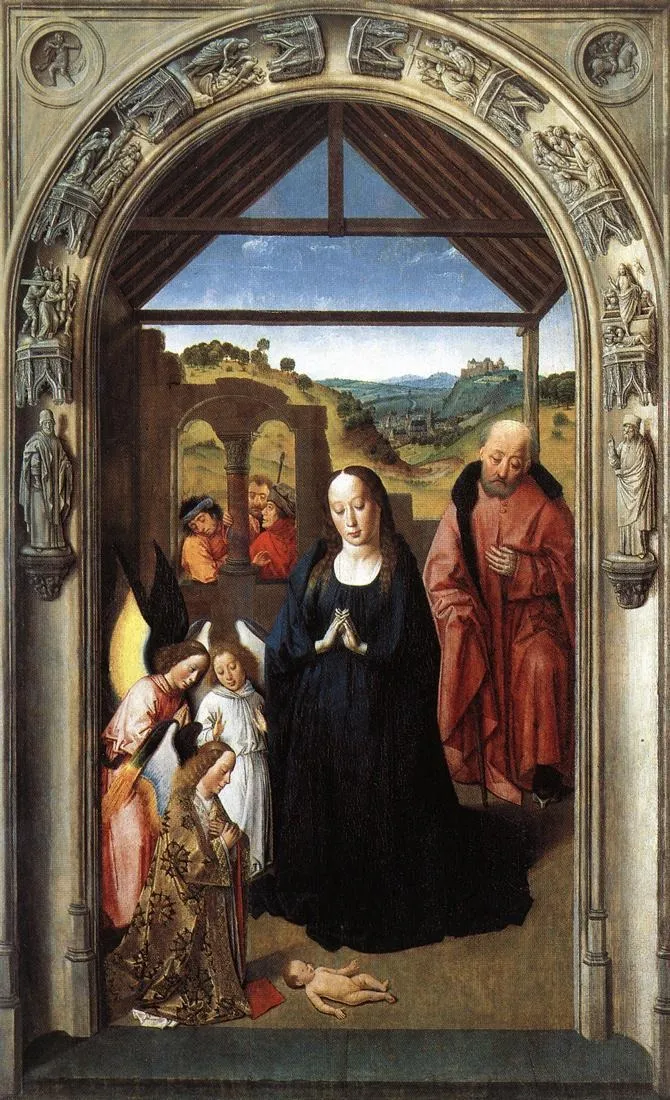 Nativity, by Dieric Bouts, oil, 1445