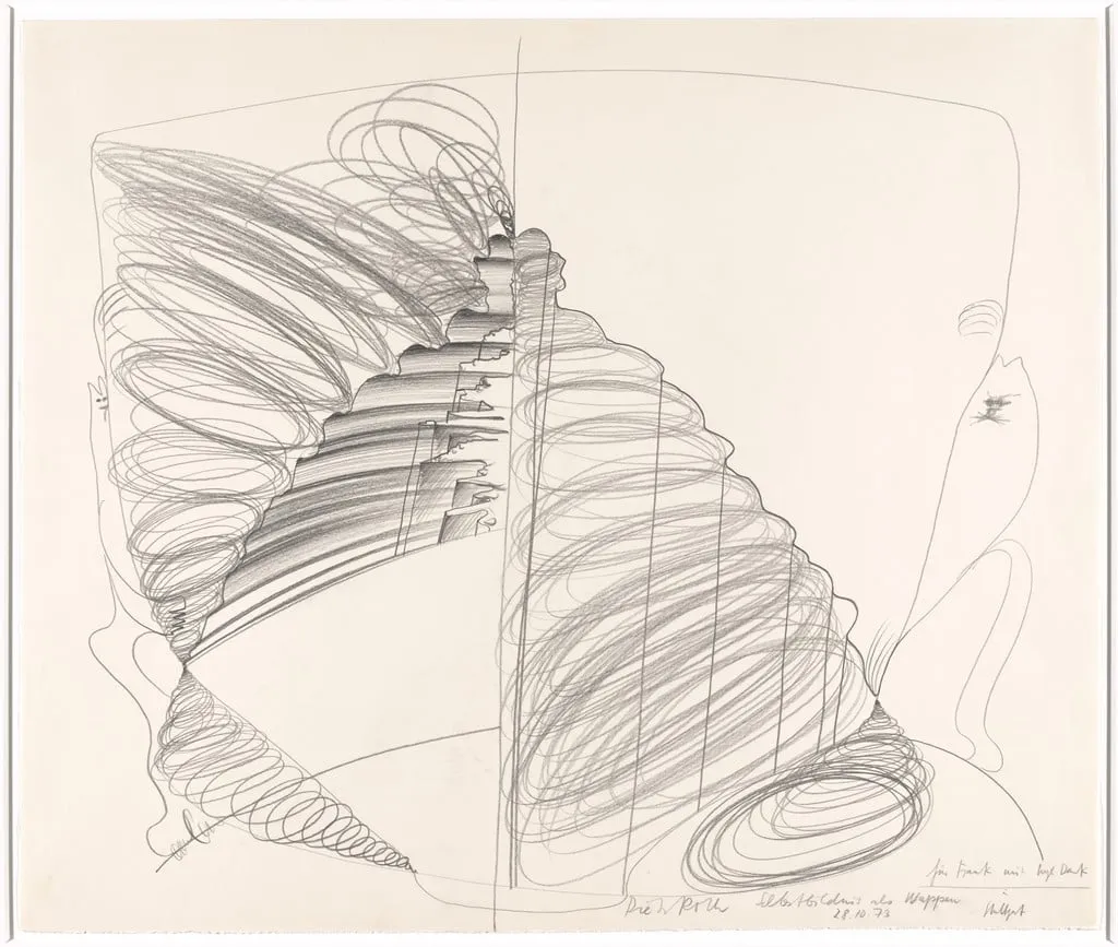 Untitled, by Dieter Roth, graphite, 1973