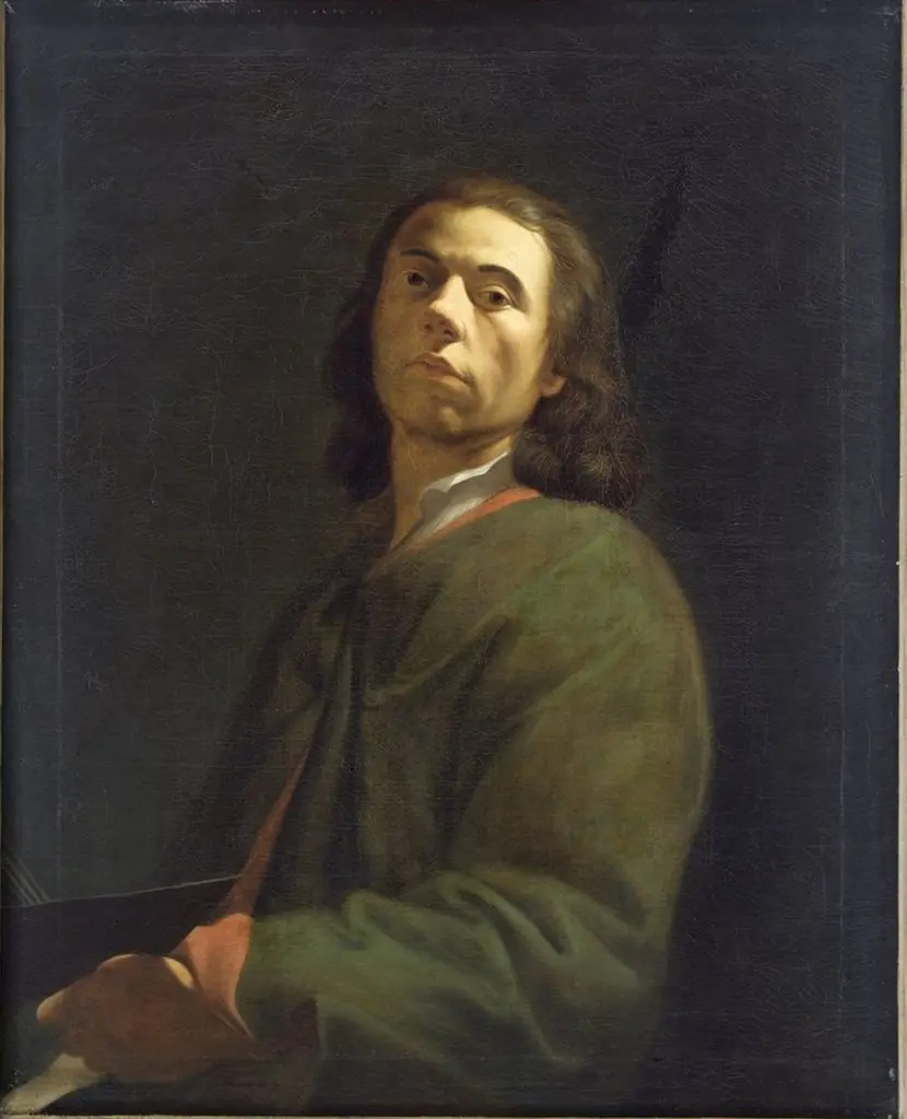 Self-portrait in green dressing gown, by Dietrich Ernst Andreae