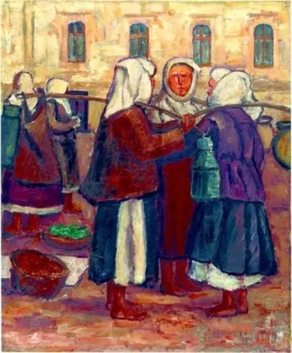 Țărănci la piață, by Dimitrie Ghiață