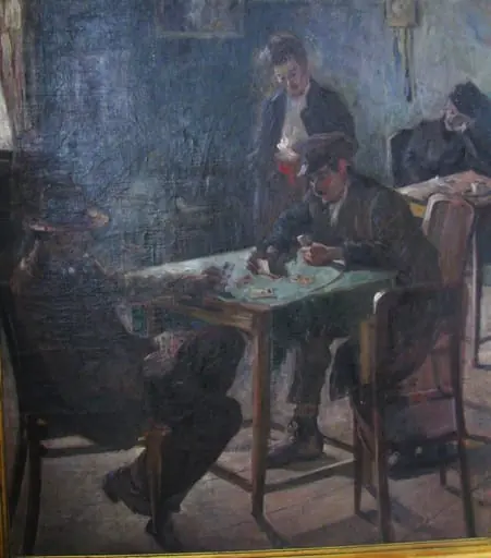 Jucătorii de cărți (Colț de cafenea), by Dimitrie Hârlescu