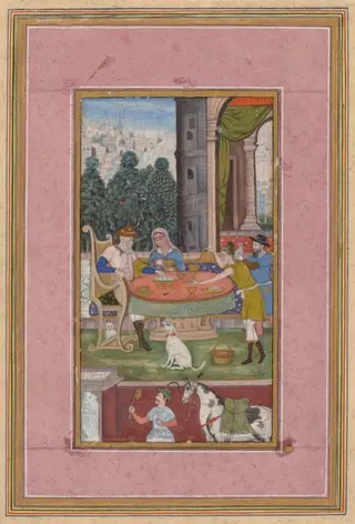 Dining Scene with European Elements