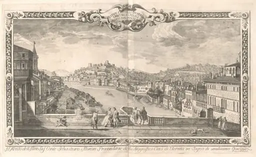 Lidue Castelli di Verona, S. Pietro Felice, Veduti dal Ponte Nuovo, by Dionigi Valesio