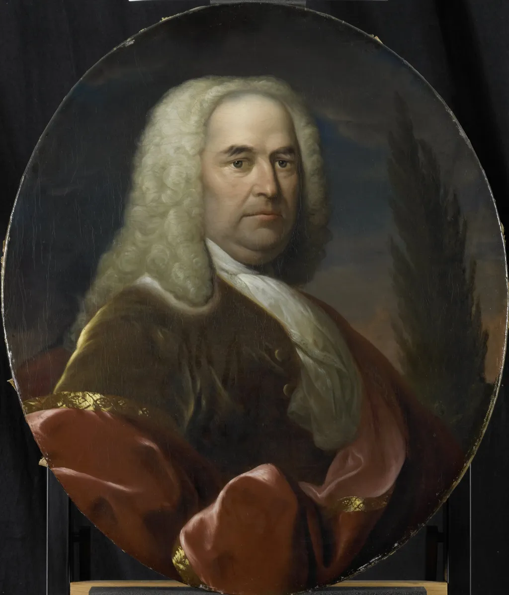 Portrait of Hugo du Bois, Director of the Rotterdam Chamber of the Dutch East India Company, elected 1734, by Dionys van Nijmegen, oil, 1750