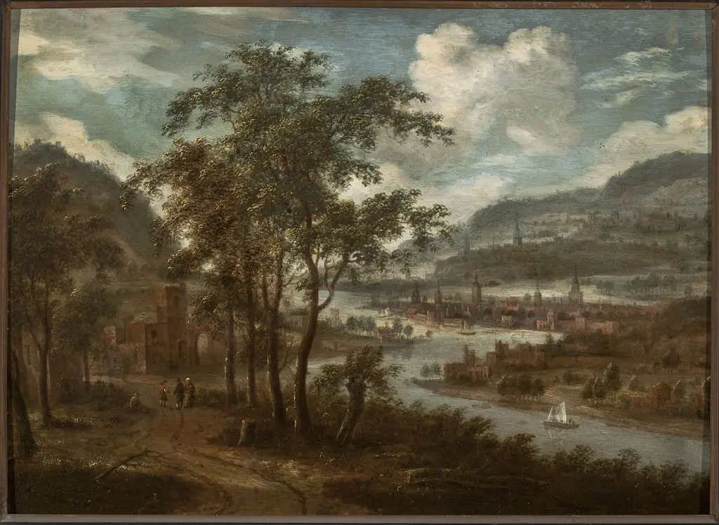 View of a river valley, by Dionys Verburg