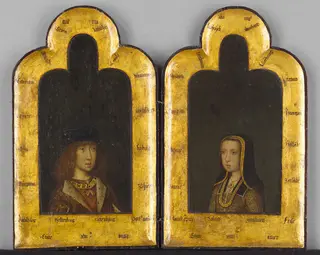 Diptychon: König Philipp I. der Schöne (1478-1506) als Sechzehnjähriger und Margarethe, die Schwester König Philipps I. des Schönen, im 14. Lebensjahr