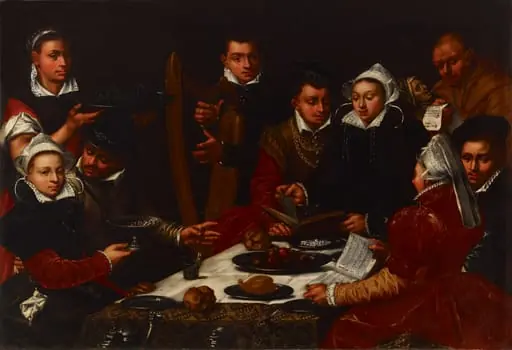 Musisoiva seurue, by Dirck Barendsz.