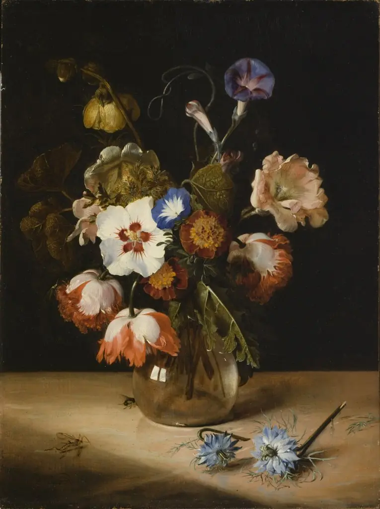 Flowers in a Glass Vase, by Dirck de Bray