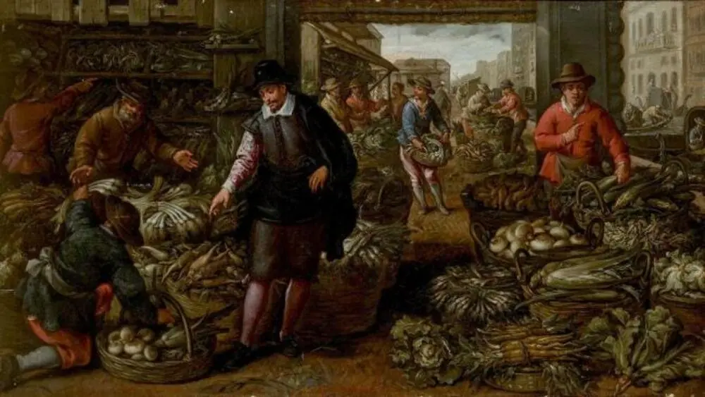 Vegetable Market in Venice, by Dirck de Vries