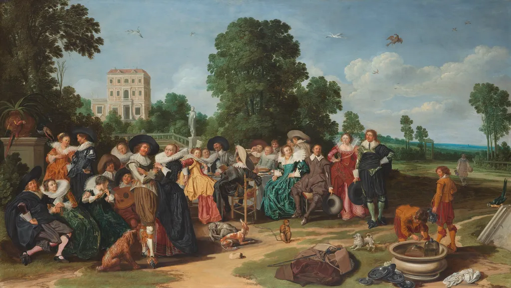 The Fête champêtre, by Dirck Hals, oil, 1627