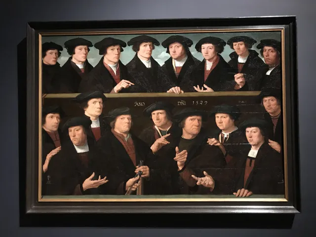 A group of militia men (schutters), 1529 (middle panel)