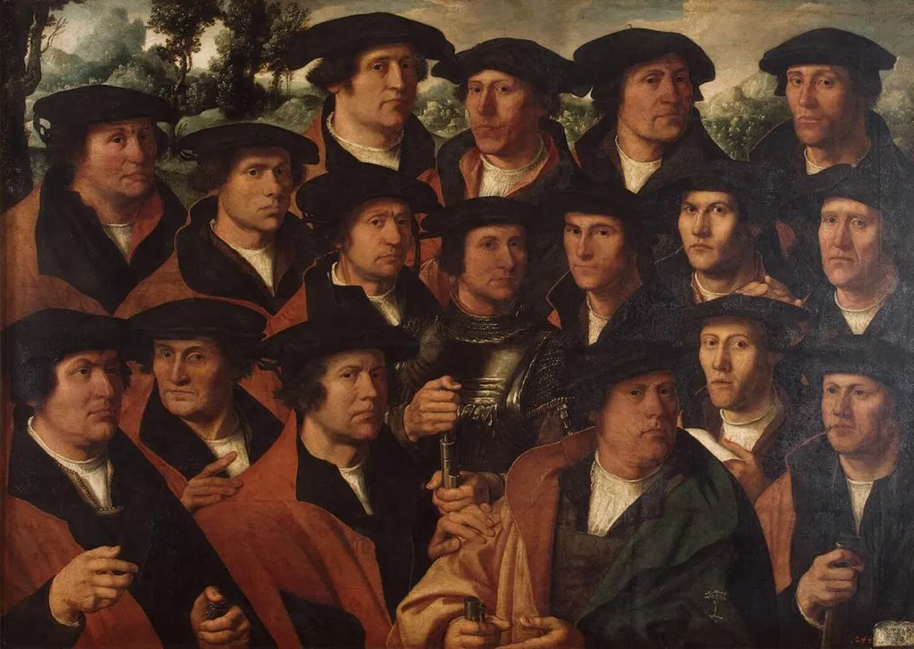 Group Portrait of the Amsterdam Shooting Corporation, by Dirck Jacobsz, oil, 1532