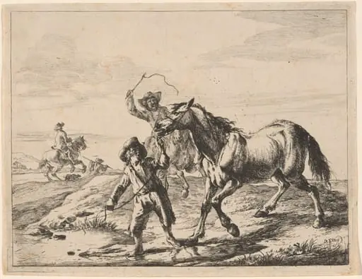A Boy Taking a Horse to Drink, by Dirck Stoop