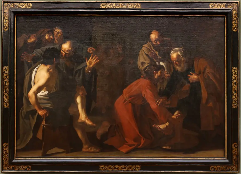 Christ washing the feet of Saint Peter (John 13:1-20), by Dirck van Baburen