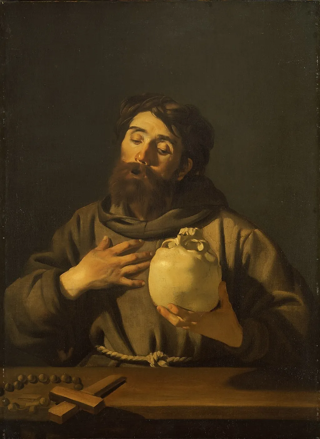 Saint Francis, by Dirck van Baburen, oil, 1618