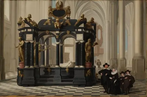 A Family beside the Tomb of Prince William i in the Nieuwe Kerk, Delft, by Dirck van Delen