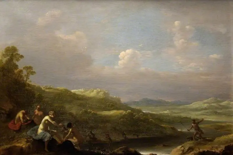 Landscape, with Diana and Actaeon, by Dirck van der Lisse