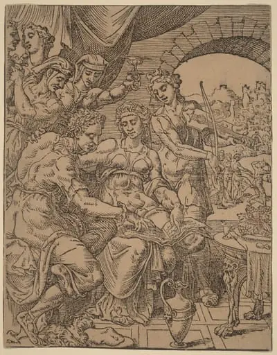 The Prodigal Son Squandering His Inheritance on Harlots, by Dirck Volckertz Coornhert