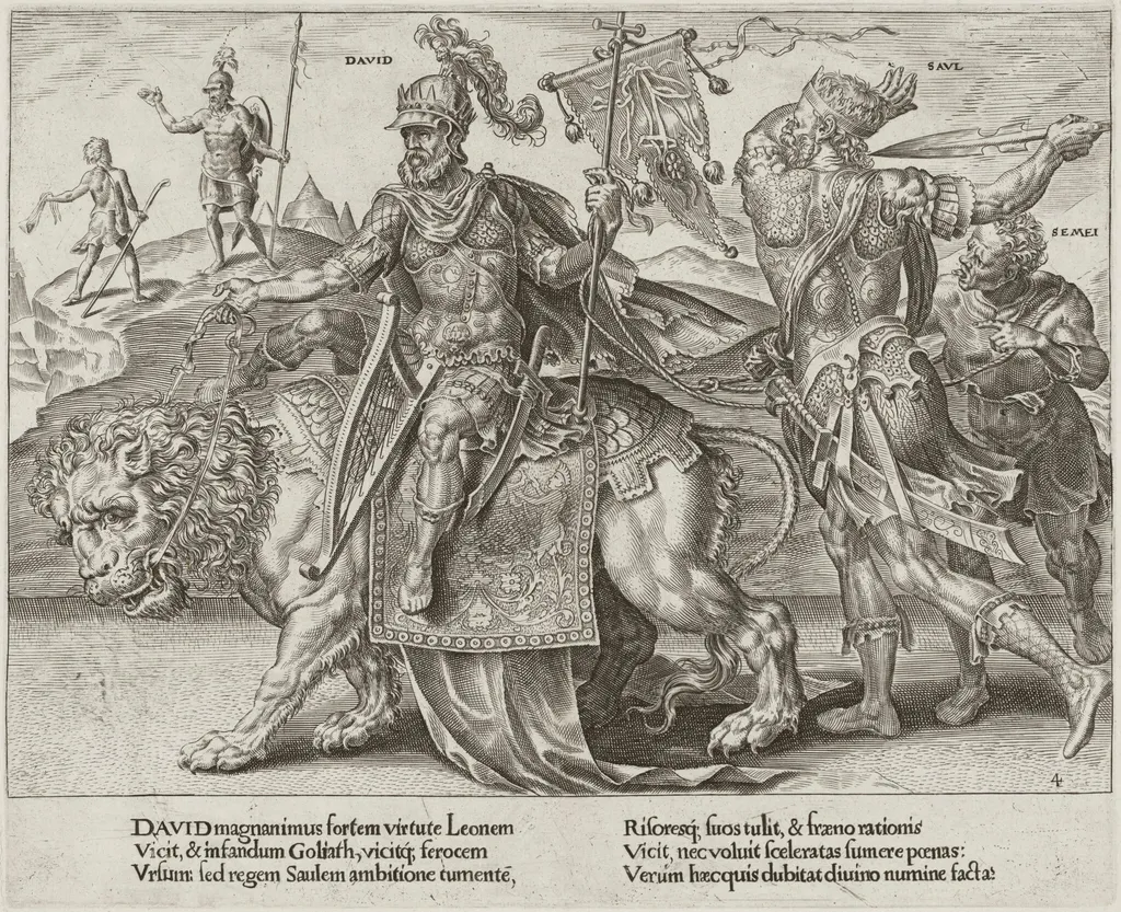 The Triumph of David, by Dirck Volckertz Coornhert, ink, 1559