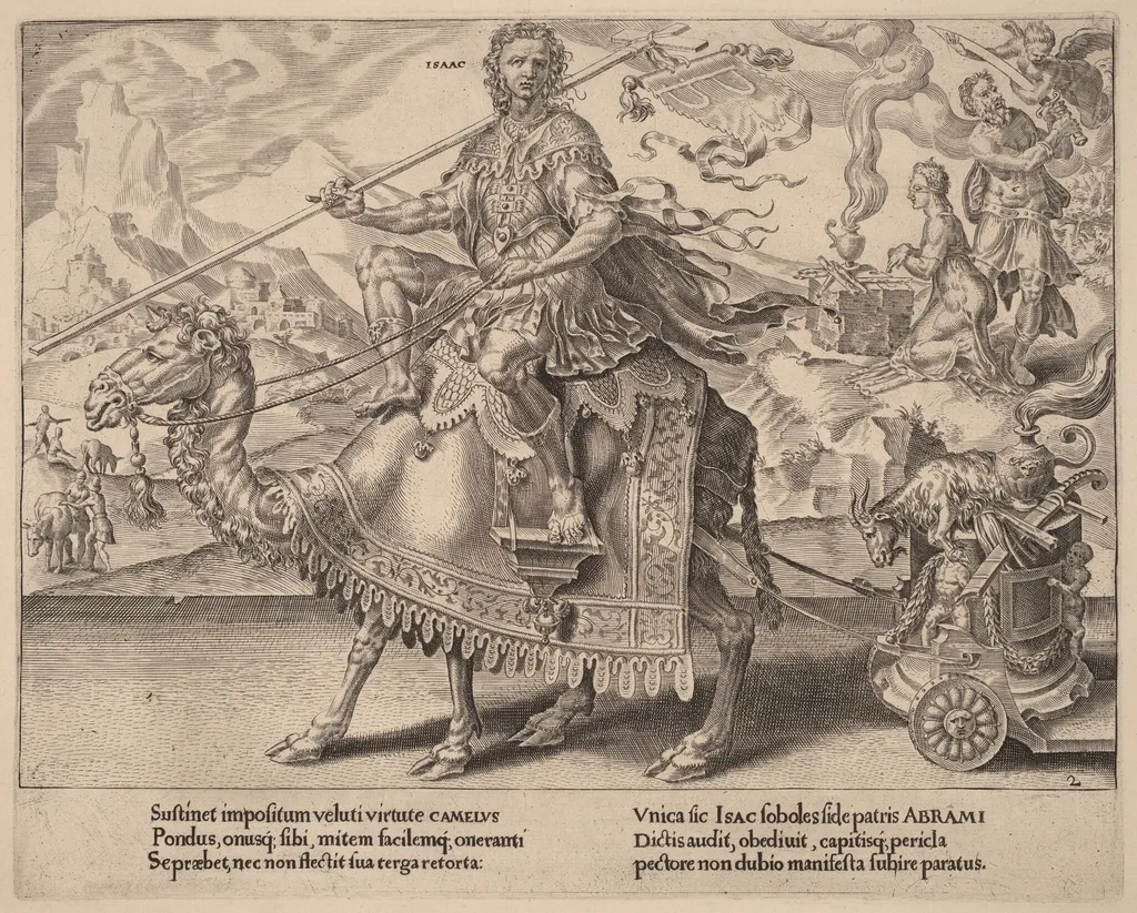 The Triumph of Isaac, by Dirck Volckertz Coornhert, ink, 1559