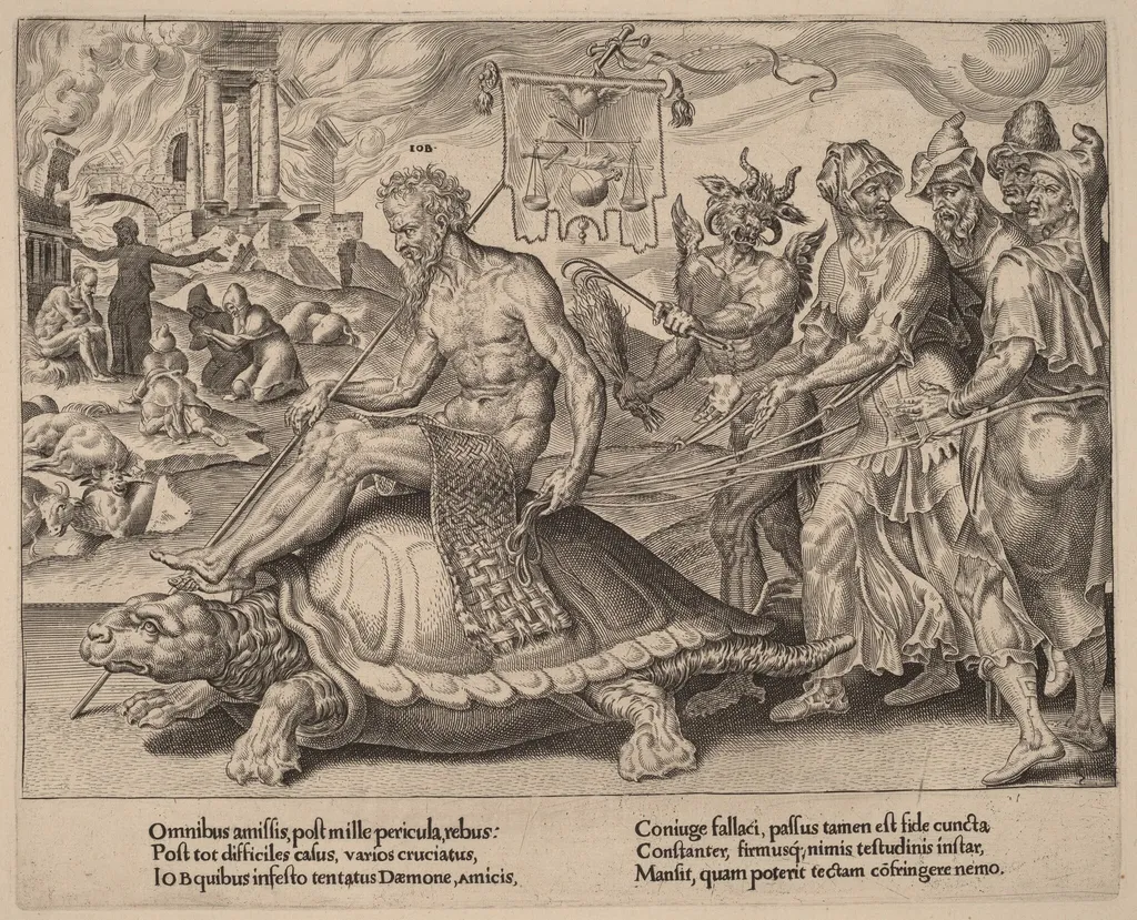 The Triumph of Job, by Dirck Volckertz Coornhert, ink, 1559
