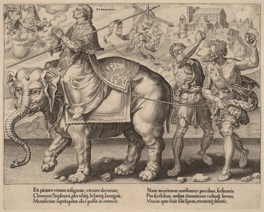 The Triumph of Saint Stephen, by Dirck Volckertz Coornhert, ink, 1559