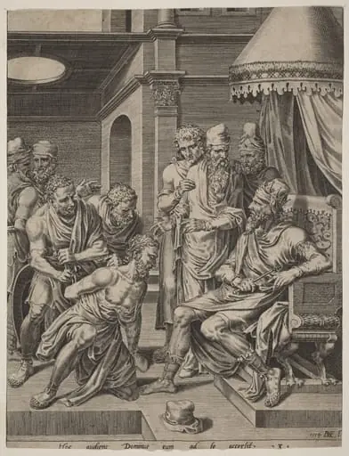The Unmerciful Servant Brought before the King, by Dirck Volckertz Coornhert
