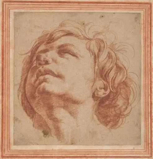 Head Study of a Young Man Looking Upward, by Dirk Helmbreker