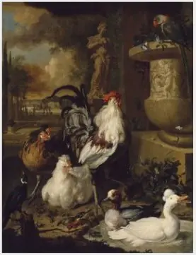 Birds with Urn in a Landscape, by Dirk Valkenburg