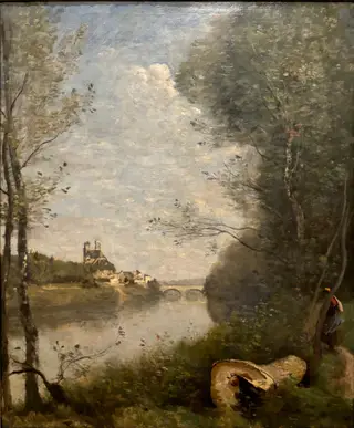 Distant view of Mantes Cathedral