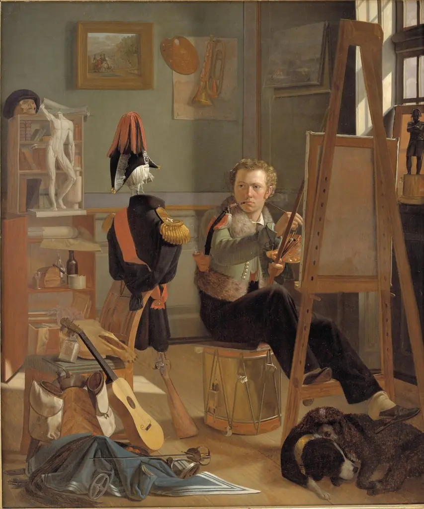 A Battle-Painter, Jørgen Sonne, in his Studio, by Ditlev Blunck