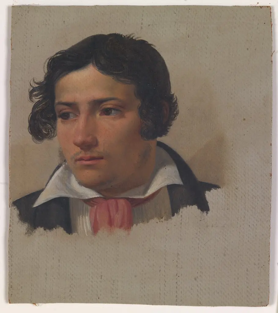 Portræt af en ung mand med rød halsklud, by Ditlev Blunck