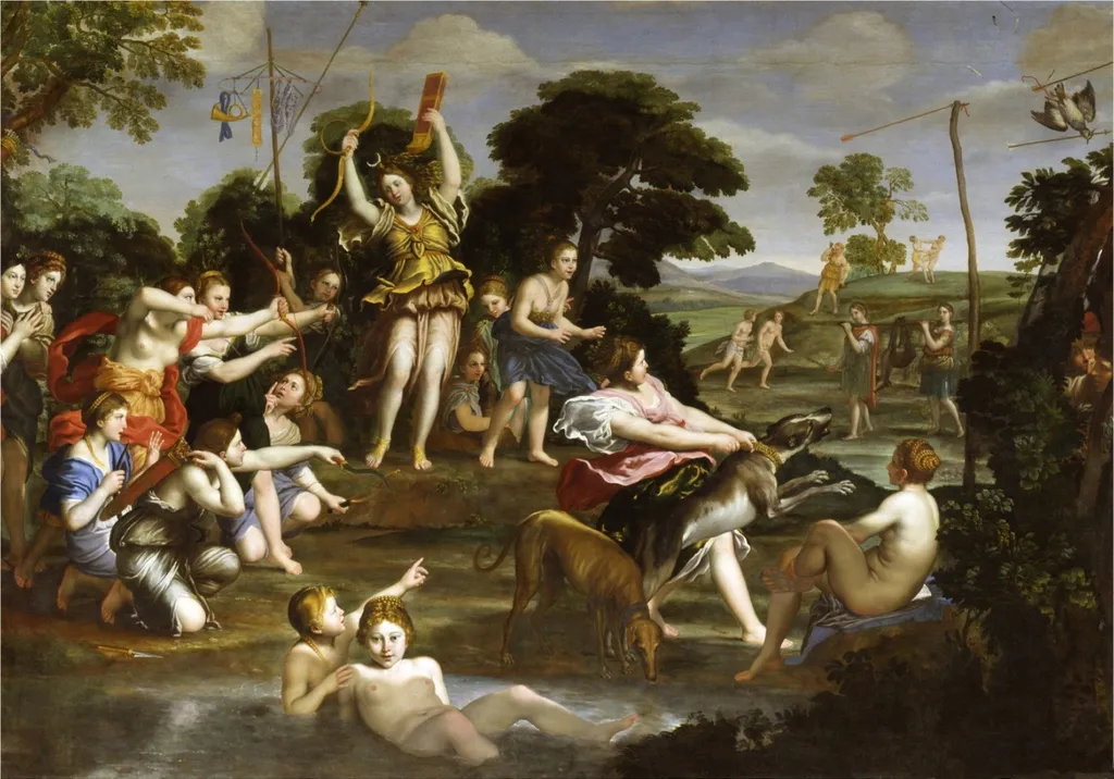 Diana and her Nymphs, by Domenichino, oil, 1616