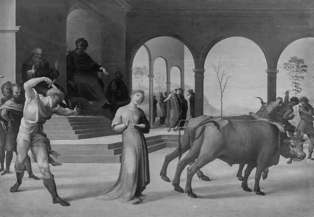 Scenes from the Life of Saint Lucia, by Domenico Beccafumi