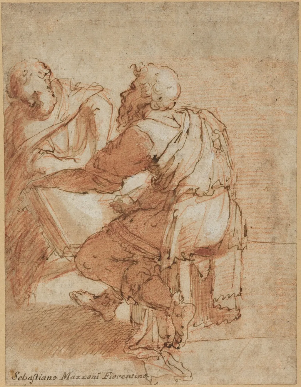 Study for "The Four Doctors of the Church", by Domenico Beccafumi, ink, 1518