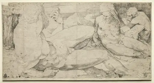 Three Male Nudes, by Domenico Beccafumi