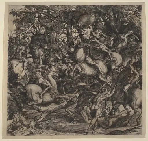 Battle of Nude Men, by Domenico Campagnola