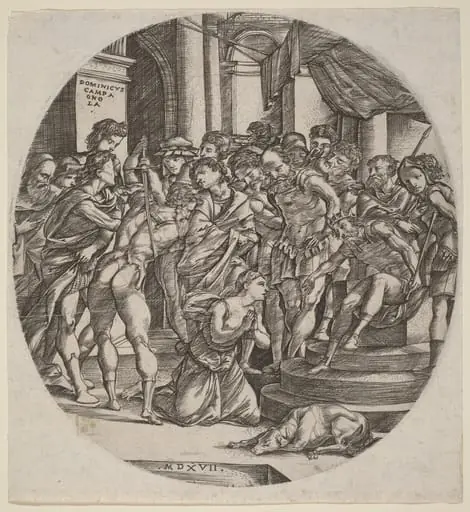 Beheading of Saint Catherine, by Domenico Campagnola