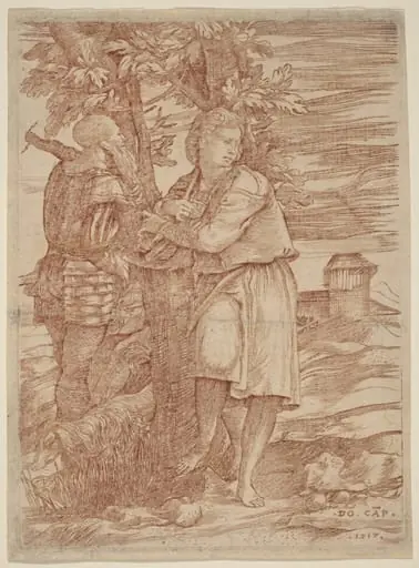 The Shepherd and the Old Warrior, by Domenico Campagnola