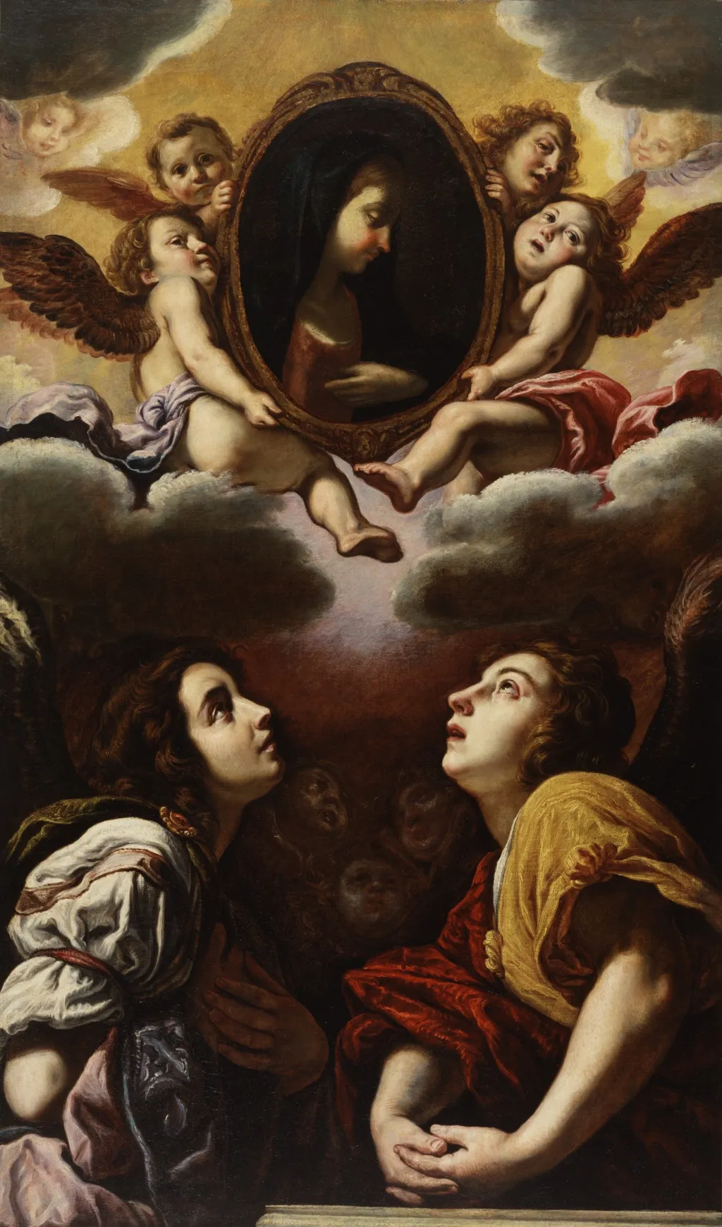 Flying and Adoring Angels, by Domenico Fetti, oil, 1613